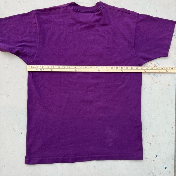 Men's VTG Fruit Loom T-Shirt Purple Southwest Painting Skull XL USA Ranch Cowboy - Picture 9 of 14